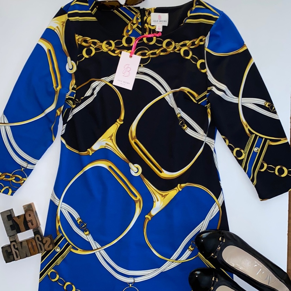 🆕JB by JULIE BROWN NYC Equestrian Print Sheath Dress